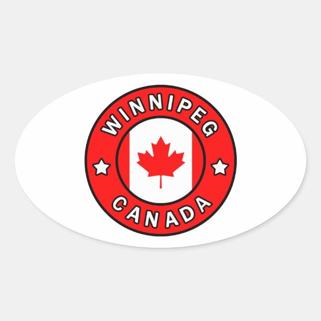 Sticker Ovale Winnipeg Canada (Devant)