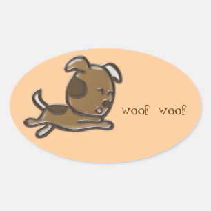 Sticker Ovale woof