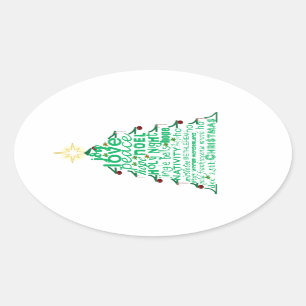 Sticker Ovale Words de Christmas