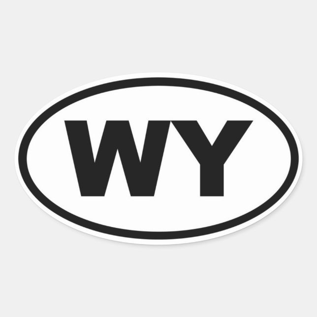 Sticker Ovale WY Wyoming (Devant)