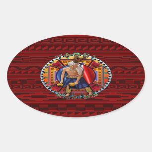 Sticker Ovale Yaqui Nation Deer Dancer