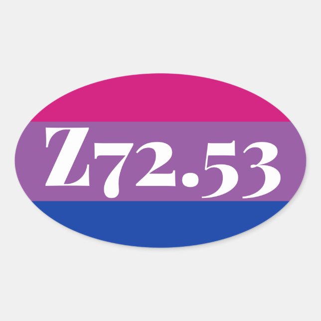 Sticker Ovale Z72.53 : Bisexuel à haut risque (Devant)