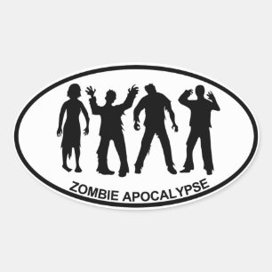 Sticker Ovale Zombie Apocalypse