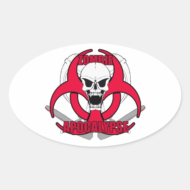 Sticker Ovale Zombie Apocalypse rw (Devant)