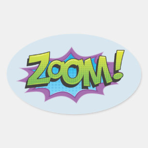 Sticker Ovale Zoom de bande dessinée !