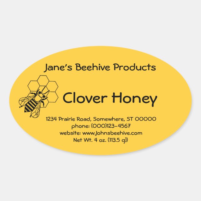 Sticker (ovl) - Honey Business (Bee on Comb) (Front)