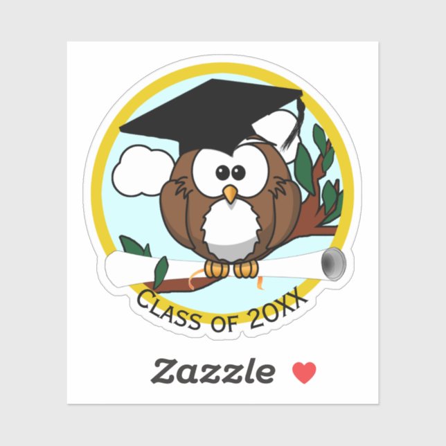 Sticker Owl avec diplôme (Feuille)