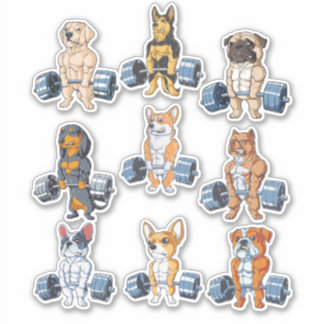 Sticker Pack Amateur De Gym De Chien - Amusant Gym Lover P