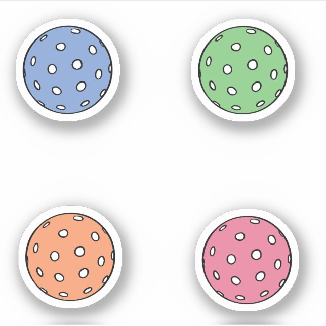 Sticker Pack Balls de Pickleball Coloré (Devant)