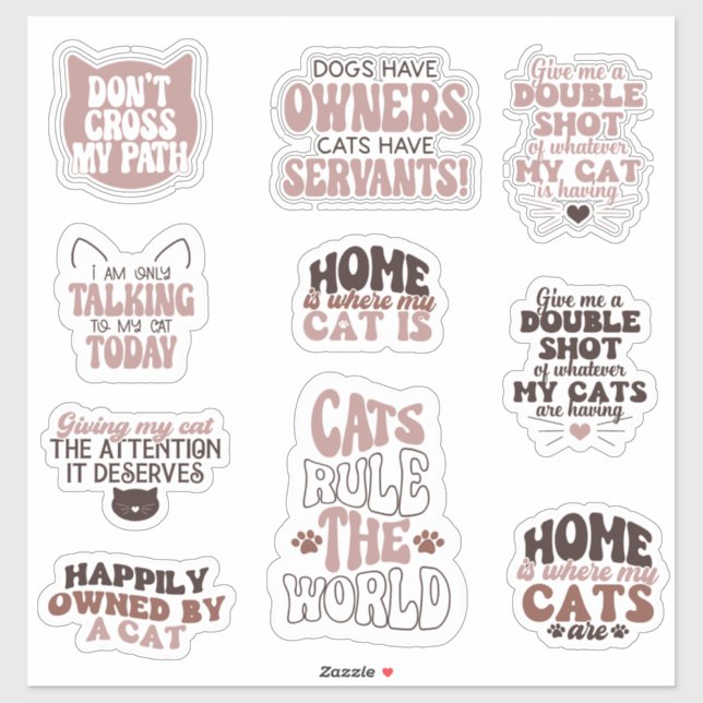 Sticker pack chat mignon super motivation citation drôle (Feuille)