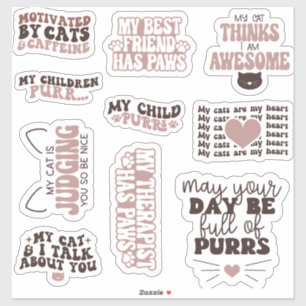Sticker pack chats mignons motivation citation esthétique