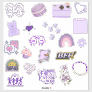 Sticker Pack chevalet meilleur ami/BFF mignon et coloré