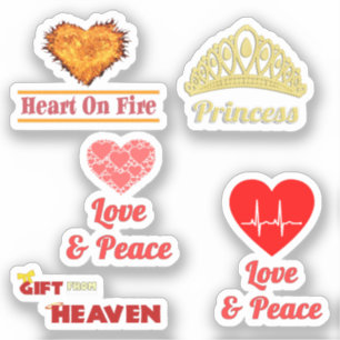 Sticker [Pack] Coeur d'amour et de passion   Amour et paix