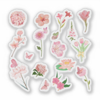 Sticker Pack d'autocollants à fleurs roses