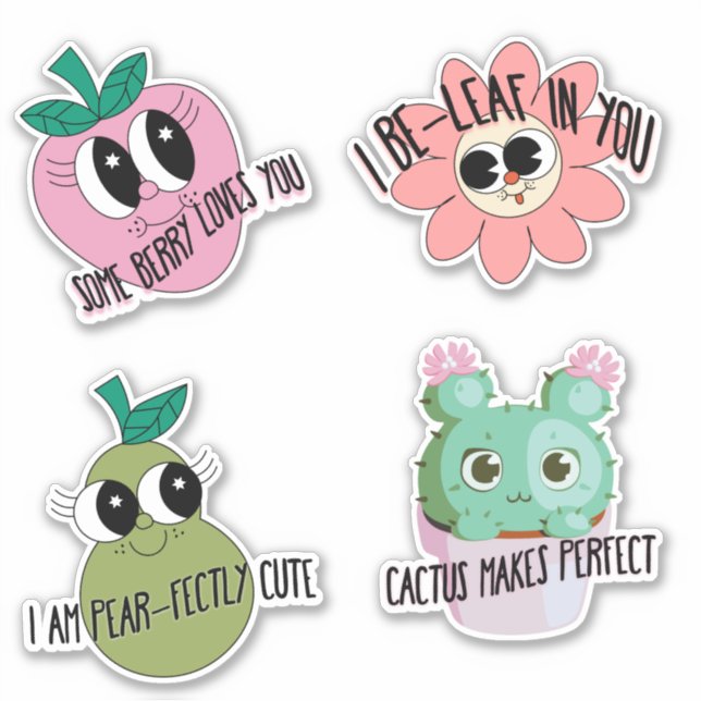 Sticker Pack d'autocollants d'affirmation Kawaii Cute (Devant)