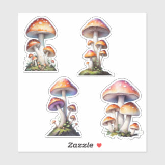 Sticker Pack d'autocollants de champignons Amanita rouge