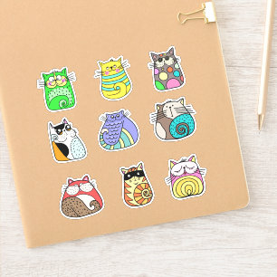 Sticker Pack d'autocollants de chats colorés