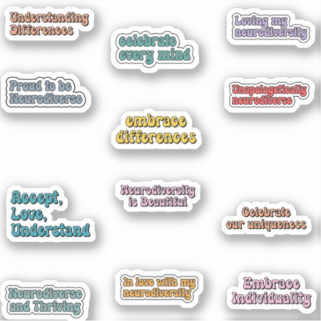 Sticker Pack d'autocollants de sensibilisation à la neurod (Devant)