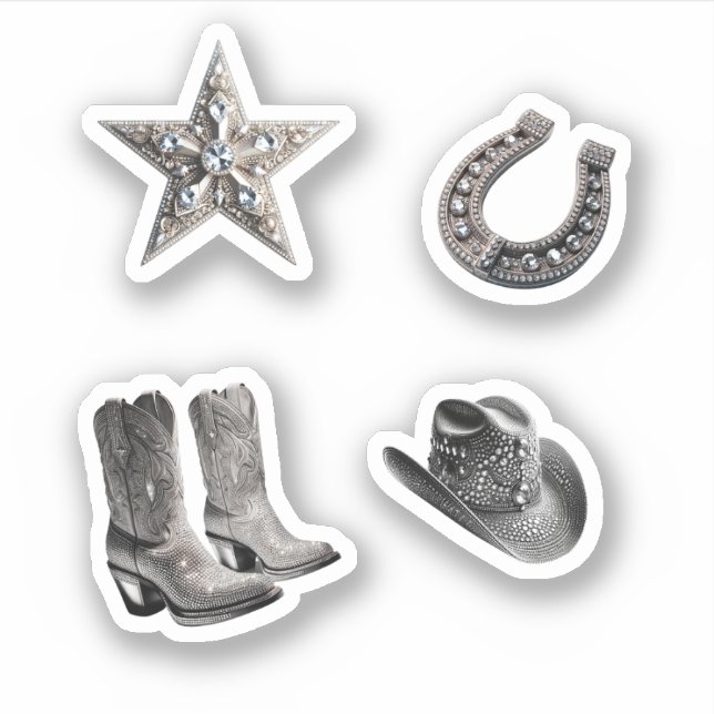 Sticker Pack d'autocollants Disco Cowgirl Variety (Devant)