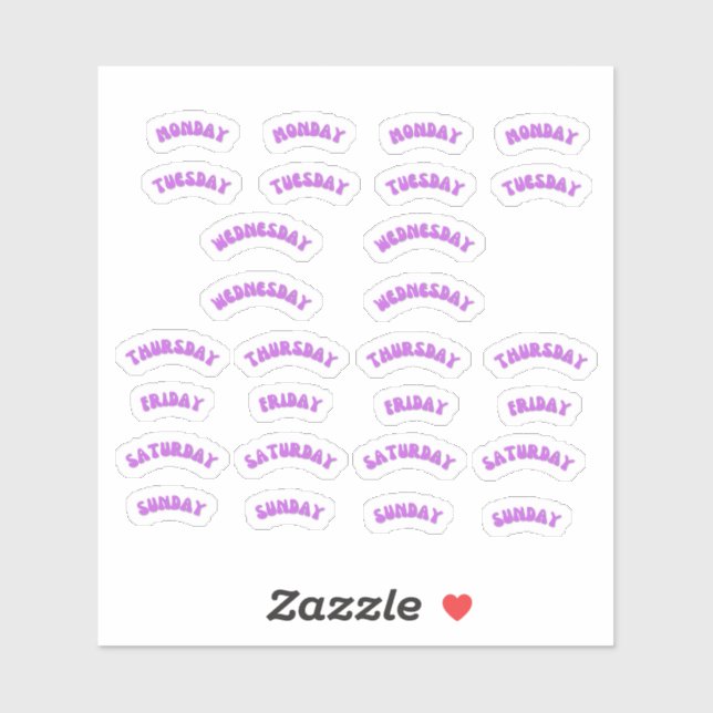 Sticker Pack d'autocollants du journal Purple Retro en sem (Feuille)