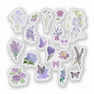 Sticker Pack d'autocollants Fleurs Violettes