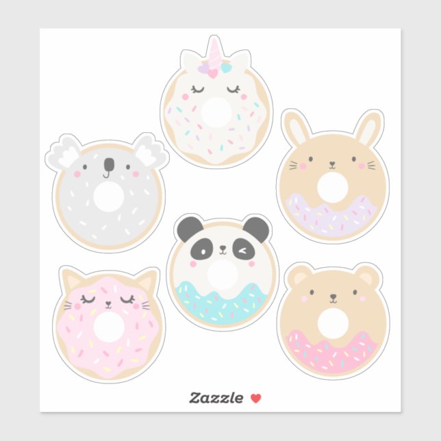 Sticker Pack d'autocollants pour bébé Kawaii Baby Animal D (Feuille)