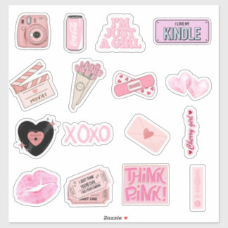 Sticker Pack d'autocollants rose esthétique mignon