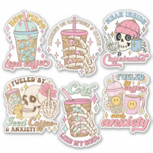 Sticker Pack d'autocollants vinyle pour devis de café amus