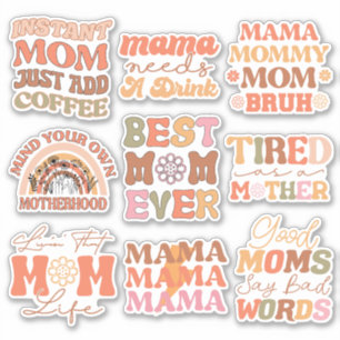 Sticker Pack de Funny Orange Retro Maman Citation Vinyl St