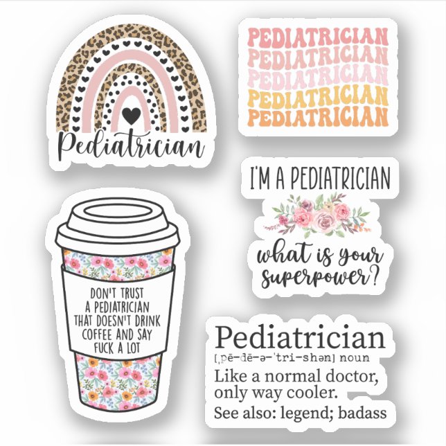 Sticker Pack de pédiatre amusant (Devant)