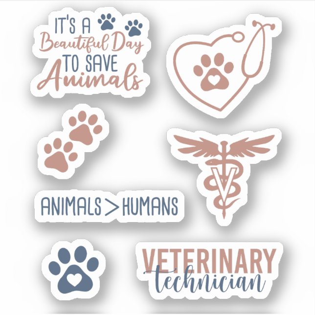 Sticker Pack de technicien vétérinaire esthétique (Devant)