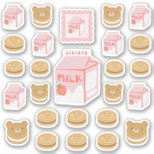 Sticker Pack Lait fraise et Cookies