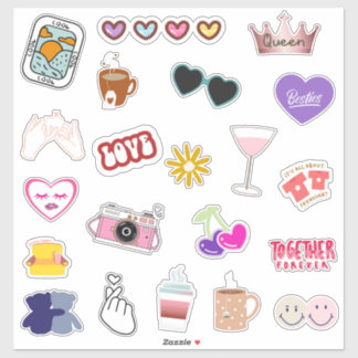 Sticker Pack meilleur ami mignon et coloré