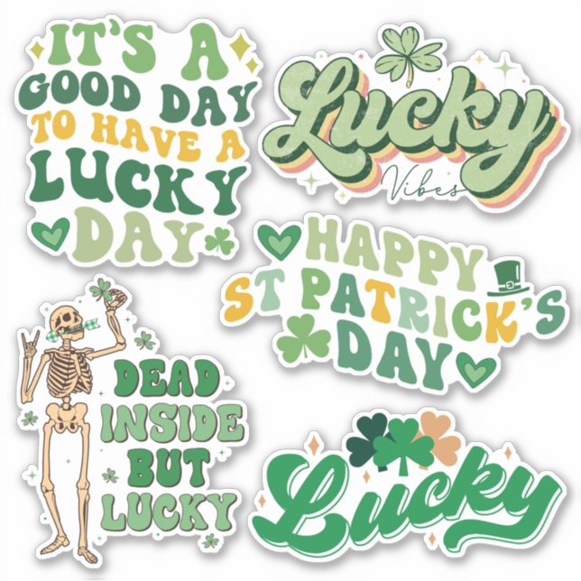 Sticker Pack of Retro St. Patrick's Day Vinyl (Devant)