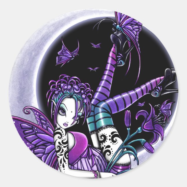 Sticker "Paige" Rainbow Butterfly Moon Fairy (Devant)
