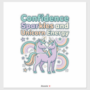 Sticker Paillettes de Confiance de Licorne et Conception d