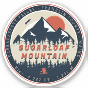 Sticker Pain de sucre Maine Mountain Retro Ski Vintage des