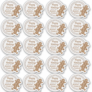 Sticker Pain d'épices Homme Plaid Christmas Holiday Cookie