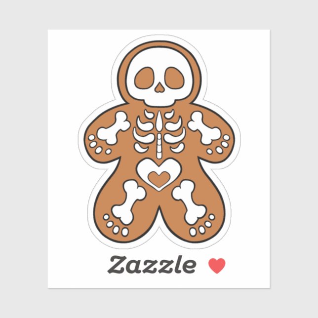 Sticker Pain d'épices Squelette Homme (Feuille)