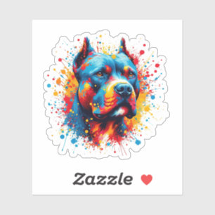 Sticker Paint Splatter Pitbull