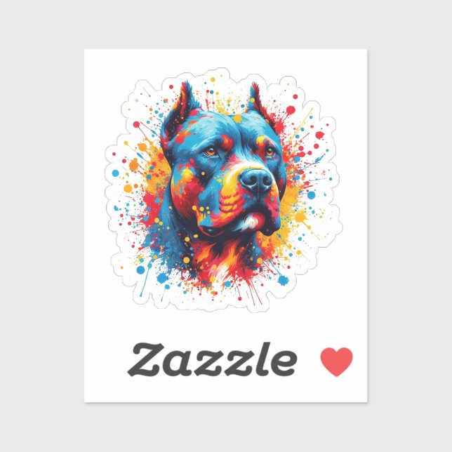 Sticker Paint Splatter Pitbull (Feuille)