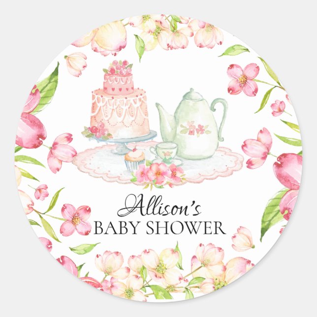 Sticker Painty Pink Floral Babal Tea Party (Devant)