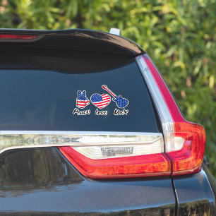 Sticker Paix Amour Rock Quatre Juillet Patriotique Drapeau
