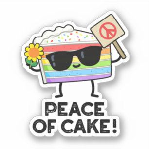 Sticker Paix Du Gâteau Amusant Pun De Nourriture
