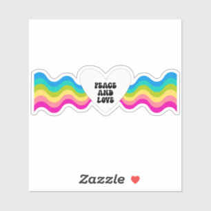 Sticker Paix et amour arc-en-ciel