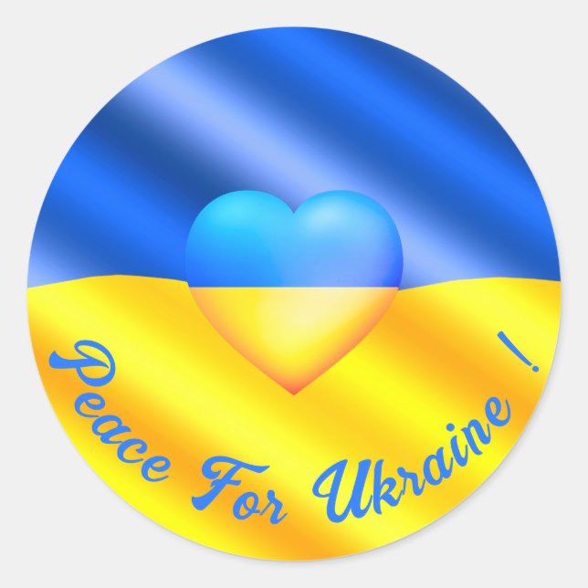 Sticker Paix pour l'Ukraine Drapeau ukrainien Libe (Devant)