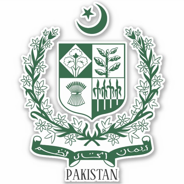 Sticker Pakistan National Armoiries Patriotique (Devant)