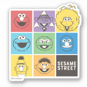 Sticker Pal de rue Sésame   Blocs de couleurs
