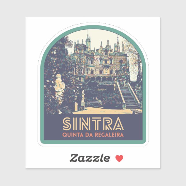Sticker Palais Sintra Regaleira illustration Portugal (Feuille)