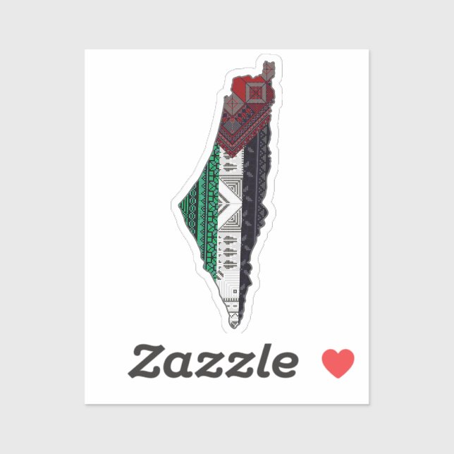 Sticker Palestine Broderie tatreez drapeau Motif gratuit (Feuille)